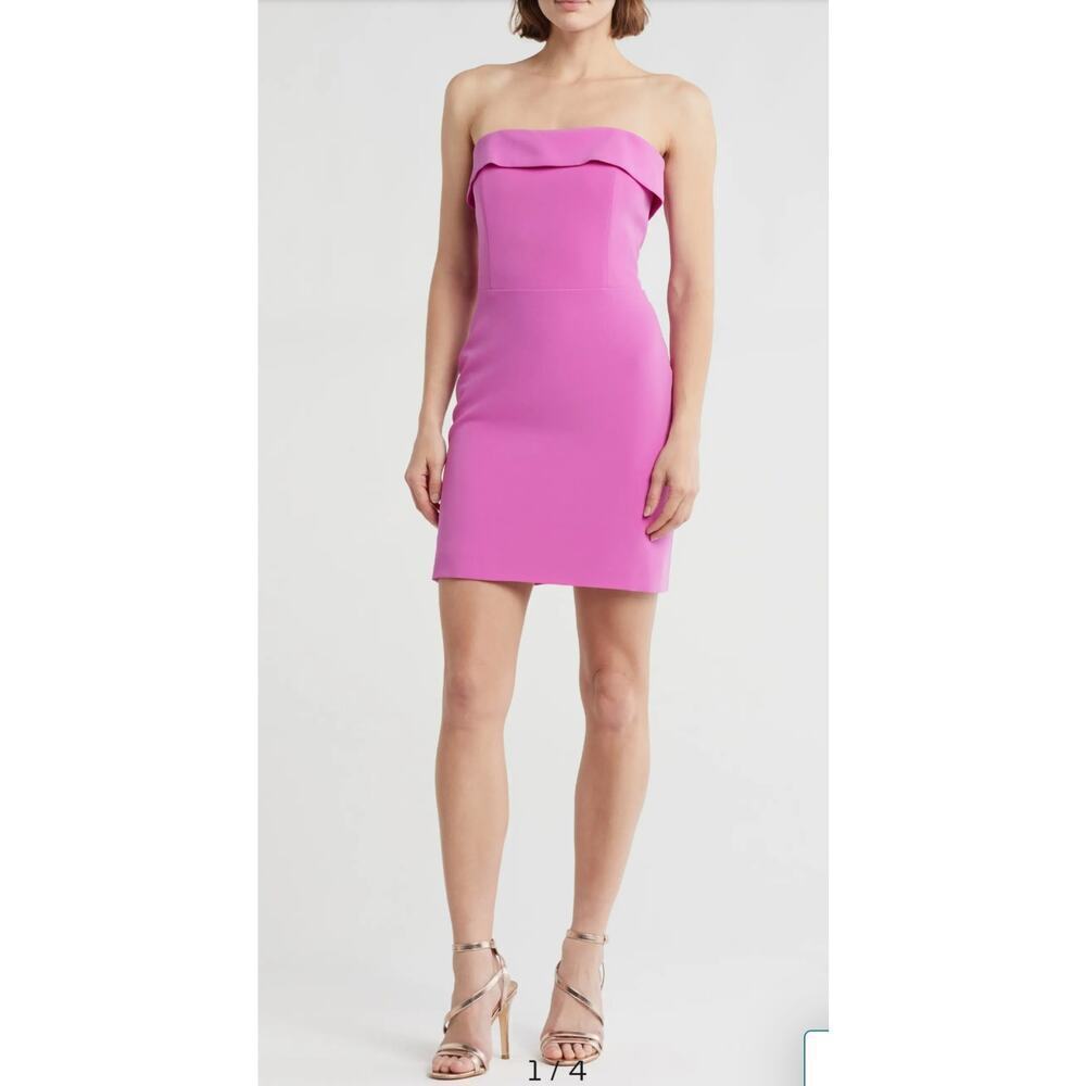 Veronica Beard Maire strapless dress magenta sz 8